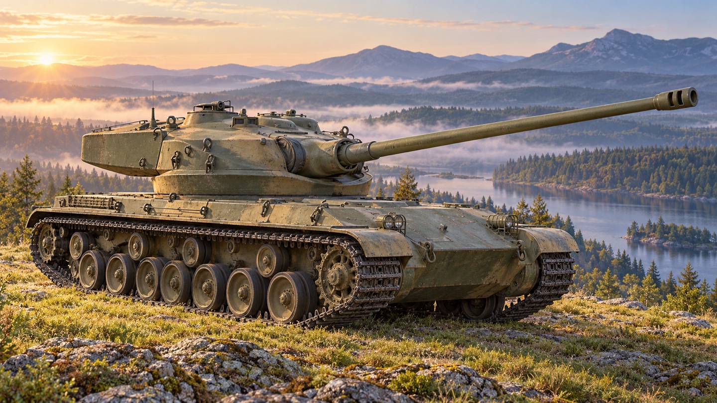 Künstlerische KI-Illustration: AMX 50/120 Surbaissé